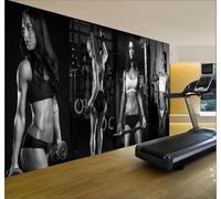Gym Sexy Beauty Black and White Individuality 3D Wallpaper Easy Install Feature Office Living Room Sofa Bedroom TV Background Wall Decoration-350cm×256cm