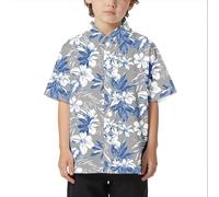 Gym Shirts, Children Beach Leisure Loose Comfortable Foreign Trade Comfortable Boys Collar Button Open Shirt Short Sleeve Shirt