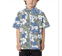 Gym Shirts, Children Beach Leisure Loose Comfortable Foreign Trade Comfortable Boys Collar Button Open Shirt Short Sleeve Shirt