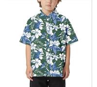 Gym Shirts, Children Beach Leisure Loose Comfortable Foreign Trade Comfortable Boys Collar Button Open Shirt Short Sleeve Shirt