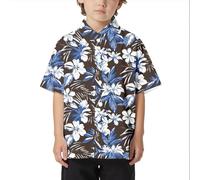 Gym Shirts, Children Beach Leisure Loose Comfortable Foreign Trade Comfortable Boys Collar Button Open Shirt Short Sleeve Shirt