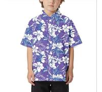 Gym Shirts, Children Beach Leisure Loose Comfortable Foreign Trade Comfortable Boys Collar Button Open Shirt Short Sleeve Shirt