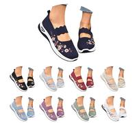 Gym Shoes Women,Lightweight Slip On Trainers Ladies Wide Fit Breathable Mesh Running Walking Shoes Comfortable Arch Support Soft Sole Athletic Tennis Sneakers Non Slip Nursing Orthotic Trainer Blue