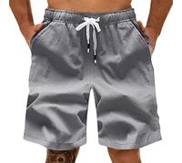 Gym Shorts for Men UK Quick-Drying Plain Lightweight Sweatpants Straight-Fit Breathable Halfpants Elasticated Waist Drawstring Jogger Short with Pocket Stylish Summer Pants for Workout Grey