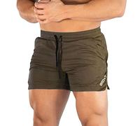 Gym Shorts for Mens Athletic Workouts Quick Dry Lightweight Elastic Waist Sports Running Hiking Shorts with Pockets(Khaki,Large)