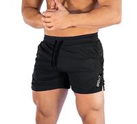 Gym Shorts for Mens Athletic Workouts Quick Dry Lightweight Elastic Waist Sports Running Hiking Shorts with Pockets(Black,X-Large)