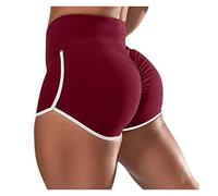 Gym Shorts for Women Scrunch Butt Lifting Yoga Shorts Booty Workout High Waist Tummy Control Cycling Short Wine