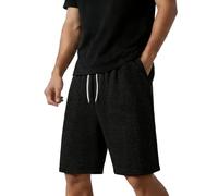 Gym Shorts Men - Casual Summer Shorts Heavyweight Solid Color Knit Jacquard Design Relaxed Fit Comfortable Versatile (Black M)