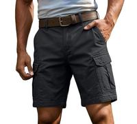 Gym Shorts Men Mens Work Cargo Cotton Traders with Pockets Mensshorts Running Walking Casual Swimming Beach for UK 3/4 Length Black Linen Holiday Men's Swim & Trunks