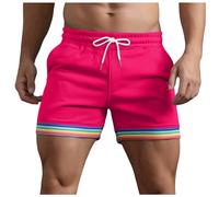 Gym Shorts - Mens Gym Shorts Summer Sports Shorts Gym Athletic Shorts with Pockets Summer Casual Sports Shorts Elasticated Waist with Zip Pockets Breathable Quick Dry Hot Pink