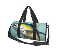 Gym Sports Duffle Bag,Tuna Fish Print Travel Bag- Waterproof Travel Duffel Bag with Wet Pocket