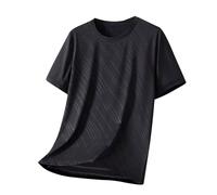 Gym T Shirts Men UK Rash Guards Breathable Ice Cooling Short Sleeved T-Shirt Round Neck Mesh Quick Dry Tee Shirts Casual Running Sports Workout Blouse Summer Tops Clearance Black