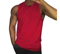 Gym Tank Top Men,Cool Feeling Ice Silk Quick-Drying Sleeveless Tshirt Slim Fit Training Bodybuilding Vests Mesh Breathable Sports Vest Holiday Hawaiian Beach Shirts Lightweight Gym Vest Red