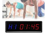 Gym Timer Clock with Countdown/Up and Stopwatch Functions, Interval Workout Timer with Remote Control, Wall-Mounted or Table-Stand, for Home Gym, Sport Boxing, Fitness