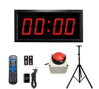 Gym Timer, Gym Clock with Stand, Large LED Digital Wall Clock with Remote Control, Countdown/Up, 4/6 Digits Stopwatch Race Timing Clocks, 12/24H Digital Timer for Marathon Home Gym Garage