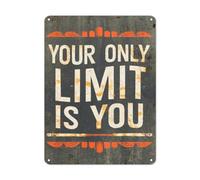 Gym Tin Sign Gym Sports Metal Tin Sign Your Only Limit Is You Sign Gym Inspirational Quote Wall Art Gym Motivational Motivational Metal Sign Vintage Fitness Tin Sign 12x18 Inches For Home Gym Garage