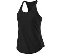 Gym Tops for Women UK Workout Tank Tops Athletic Sleeveless Running Tops Plus Size Yoga Shirts Sports Vests Tees Summer Breathable T-Shirt Black