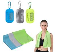 Gym Towels, 3 Pack Cooling Towel Soft Microfiber with Portable Silicone Sleeves, Breathable Instant Towels, Microfiber Soft Quick Dry Gym Towel for Sport Camping Swim Fitness(30 x 90cm, 3 Colors)