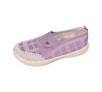 Gym Trainers Womens Casual Comfortable Cotton Lightweight Round Head Flat Heel Soft Bottom Casual Shoes Womens Casual Sandals (Purple, 3.5)