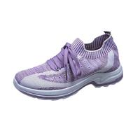 Gym Trainers Womens Running Shoes Womens Casual Women's Shoes Breathable Student Fashion Sneakers Women Wide Fit Sneakers Ladies White (Purple,5.5)