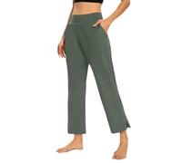 Gym Trousers Womens Viscose Trousers For Women Ladies Capri Pants Elasticated Waist Jersey Cropped Slacks Cropped Joggers Ladies Woman Sweatpants Tall Pedal Pushers Female Casual Straight Leg Pants