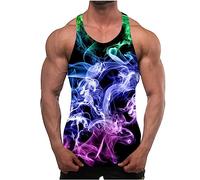 Gym Vests for Men UK Clearance Workout Bodybuilding Tank Tops Athletic Training Gym Shirts Vest Cotton Tank Top Breathable Y-Back Sleeveless Fitness Muscle T-Shirt M-4XL