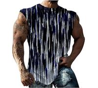 Gym Vests for Men UK Sale Clearance Running Muscle Tank Top Athletic Training Gym Shirts Workout Bodybuilding Vest Printed Cotton Tank Top Cut Off Sleeveless T Shirts