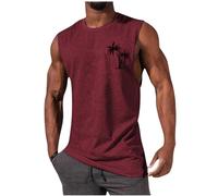 Gym Vests for Men UK Sale Clearance Workout Bodybuilding Tank Tops Athletic Training Gym Shirts Vest Cotton Cut Off Sleeveless Muscle T-Shirt with Round Neckline S-4XL
