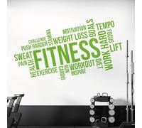 Gym Wall Art Sticker - Fitness, Exercise, Workout, Cardio, Focus, Goals - Motivational Quote [XLarge] [Lime]