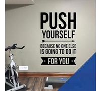 Gym Wall Art Sticker - Push Yourself Because no one Else is Going to do it for You - Motivational Quote [Extra] [Mid Blue]
