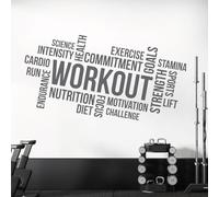 Gym Wall Art Sticker - Workout, Nutrition, Diet, Intensity, Endurance, Commitment, Goals... - Motivational Quote [XLarge] [Dark Grey]