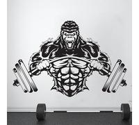 Gym Wall Decal Fitness Decor Workout Art Vinyl Sticker Gorilla Gym Quote Stickers Motivation Logo Decal 66x42cm