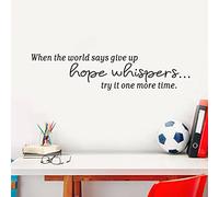 Gym Wall Decor, Inspirational Wall Decals, (Easy to Apply), Wall Stickers Vinyl Art Quotes Garage Sports Sayings Home Positive Family Motivational Office Posters, When The World Says Give Up 35"X8"