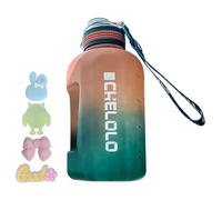 Gym Water Bottles for Women，Workout Accessories Women， Workout ，Large Cute Bottle for Women，Half Gallon with Sleeve Strap Yes and No (Dark Green, 24X12cm)