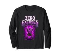 Gym Weightlifting Zero Excuses Purple Ogre Lifting Long Sleeve T-Shirt