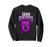 Gym Weightlifting Zero Excuses Purple Ogre Lifting Sweatshirt