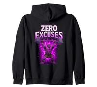 Gym Weightlifting Zero Excuses Purple Ogre Lifting Zip Hoodie