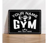Gym Workout Bodybuilder Gym Room Personalised Aluminium Metal Sign Your Name Metal Sign Plaque Poster 8X12 Inches