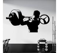 Gym Workout, Weight Lifting, Muscles, Bodybuilder, Athletic - Wall Sticker Decal [XLarge] [Black]