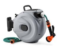 Gymax 1/2 inch 15m + 1m Retractable Hose Reel With Auto-rewind Wall Mount in Grey Gymax Grey