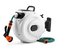 Gymax 1/2 Inch x 30m + 2m Retractable Hose Reel With Auto-rewind Wall Mount in White Gymax White