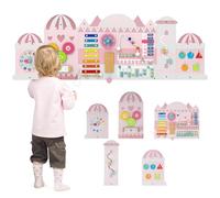 GYMAX 11-in-1 Wall Busy Board Panels, Wooden Sensory Board, Educational Learning Activity Center Interactive Teaching Kit for Playroom Nursery Preschool