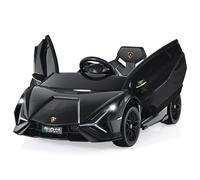 Gymax 12V Battery Powered Ride on Toy Car With Remote Control Lights & Sound in Black Gymax Black