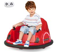 Gymax 12V Bumper Car 360° Waltzer Cars With Manual & Remote Control in Red Gymax Red