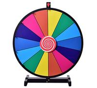 GYMAX 18"/24" Color Prize Wheel 14 Slots Dry Eraser Trade Show Fortune Win Colorful Spin Party Pub Tradeshow Game (24" Tabletop)