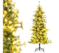 Gymax 180 cm/6 Ft Pre-Lit Artificial Christmas Tree With 370 Branch Tips in Green | Size: 6ft Gymax Green 6ft