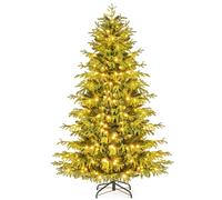 Gymax 180 CM/6 FT Pre-lit Christmas Tree With 270 Warm White LED Lights in Green Gymax Green
