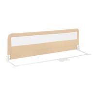 GYMAX 180CM Baby Bed Guard, Foldable Mesh Bedside Guardrail (Beige)