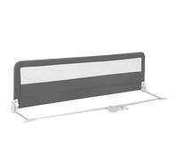 GYMAX 180CM Baby Bed Guard, Foldable Mesh Bedside Guardrail (Grey)