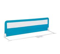 GYMAX 180CM Baby Bed Guard, Foldable Mesh Bedside Guardrail with Safety Straps, Universal Kids Swing Down Bed Rail for Extra Long Cribs, Twin, Double, Full Size Queen and King Bed (Blue)